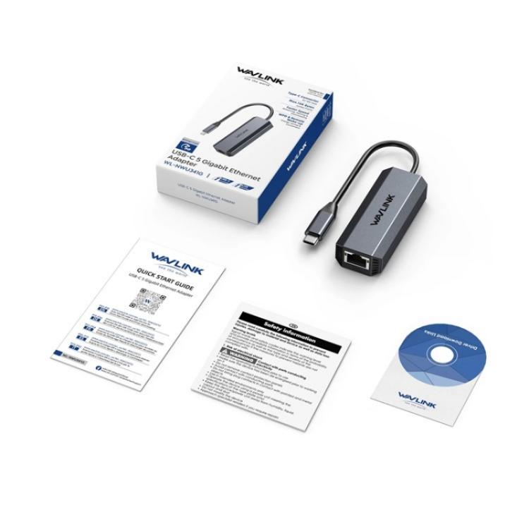 WAVLINK WL-NWU341G Laptop USB-C to 5000Mbps RJ45 LAN Ethernet Network Adapter, NWU341G WAVLINK WL-NWU341G Laptop USB-C to 5000Mbps RJ45 LAN Ethernet Network Adapter, NWU341G